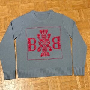“Barrie” Blue and Red Knit Sweater. NWOT